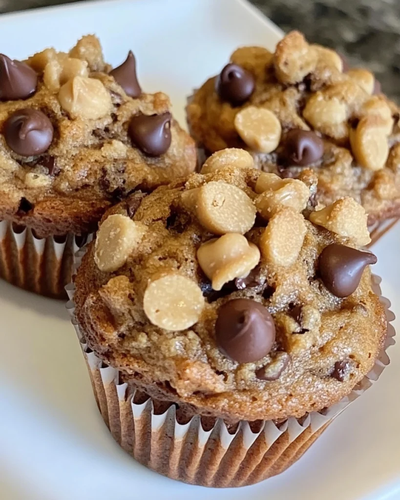 Peanut Butter Banana Chocolate Chip Muffins