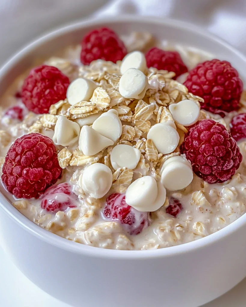 Frozen White Chocolate Raspberry Overnight Oats